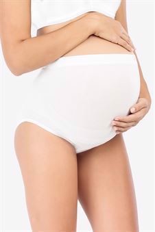 Pehmeät valkoiset äitiysalushousut peittämään vatsasi (luonnonmukaisesti kasvatettua) - Äitiys