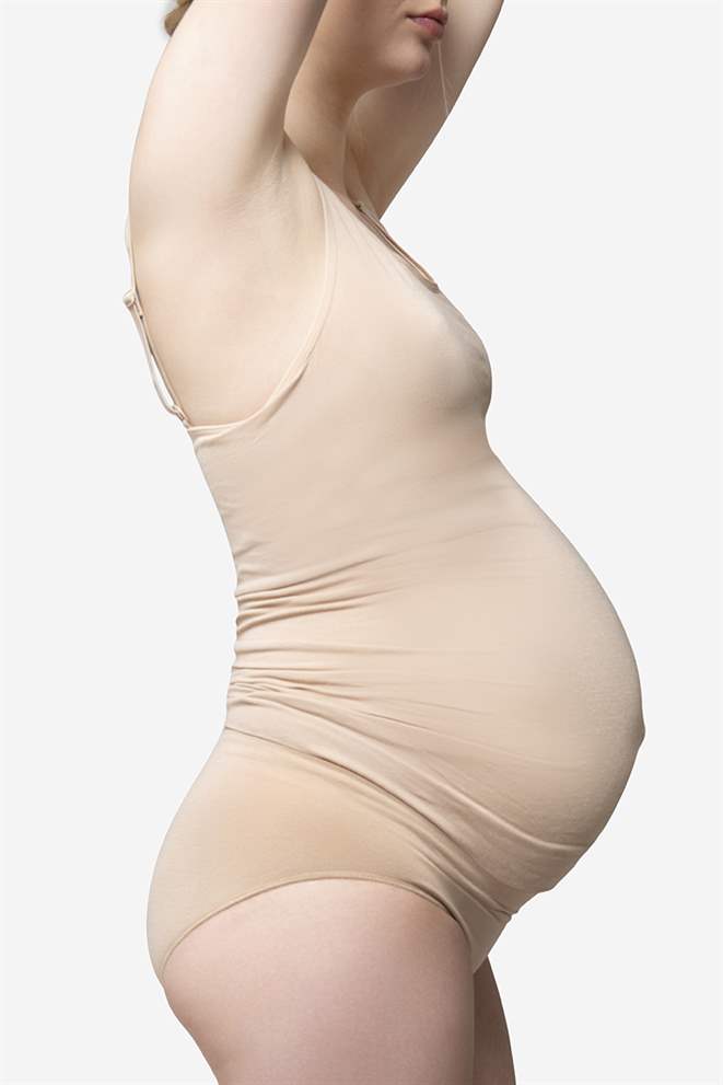 Beige imetystoppi bambusta sisäänrakennetulla liiviosalla