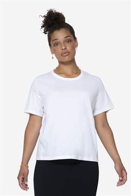 Klassinen valkoinen t-paita 100% luomupuuvillasta imetykseen